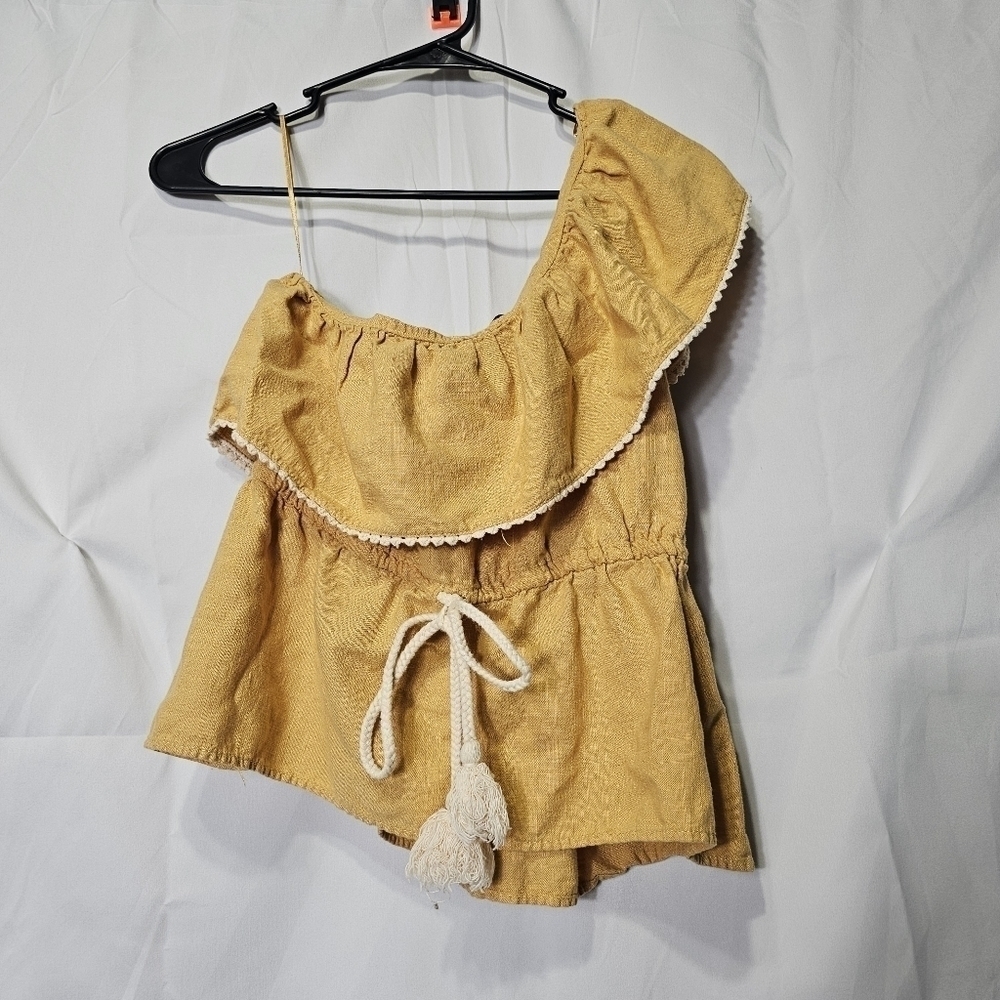 Zara one shoulder with drawstring top size Small